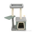 Pet Cat Tree avec grotte, Sisal Scratch Posts